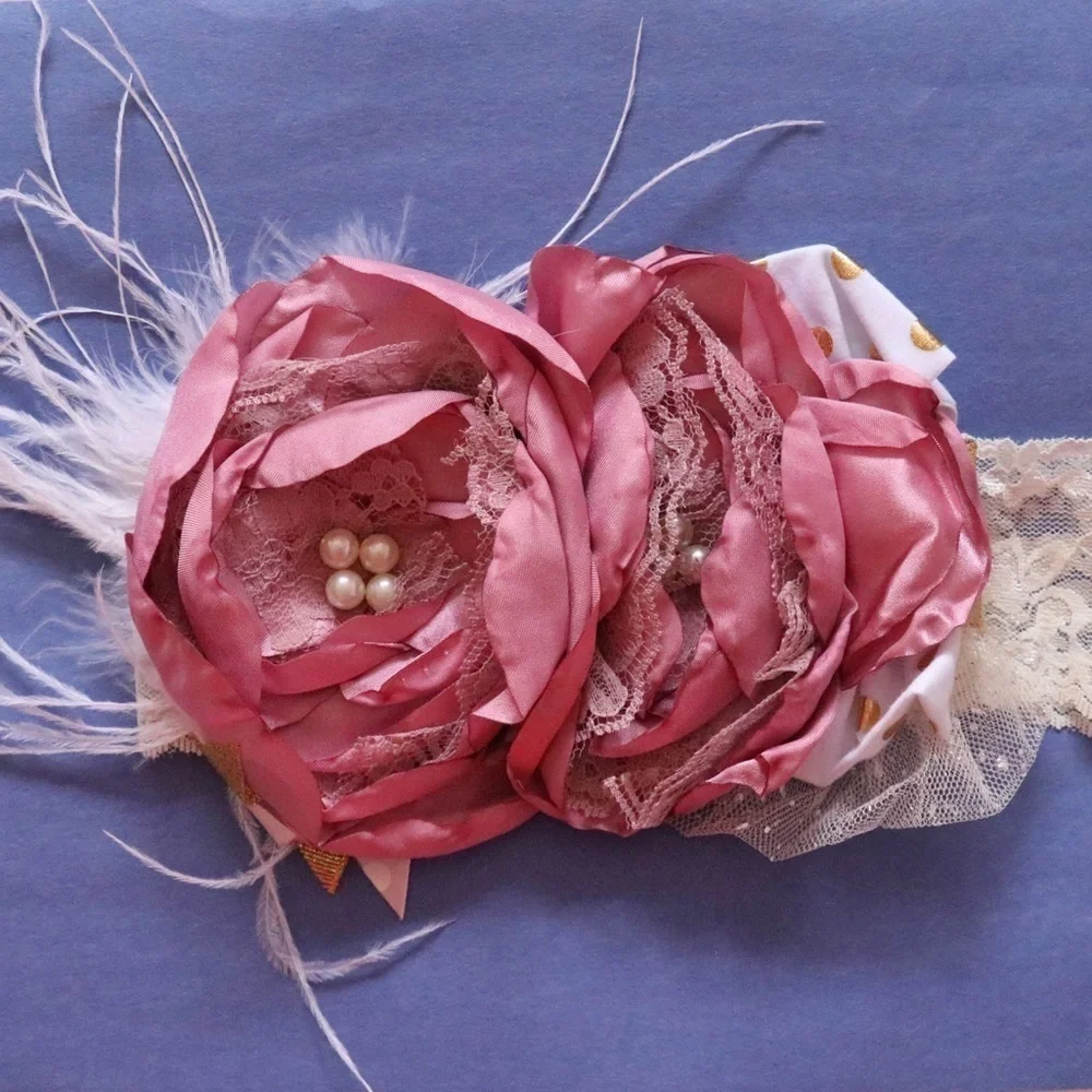 Girls & Baby Couture Floral/ Feather Headbands NEW